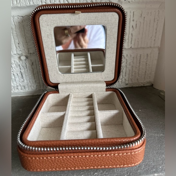 Mark & Graham Jewelry - Mark & Graham brown with linen travel jewelry case. New.